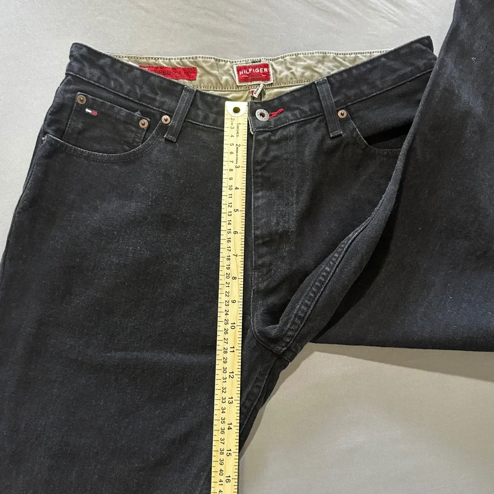 Tommy Hilfiger Jeans Mens 34 Black Good Freedom Fit Red Label Straight Leg 2004
